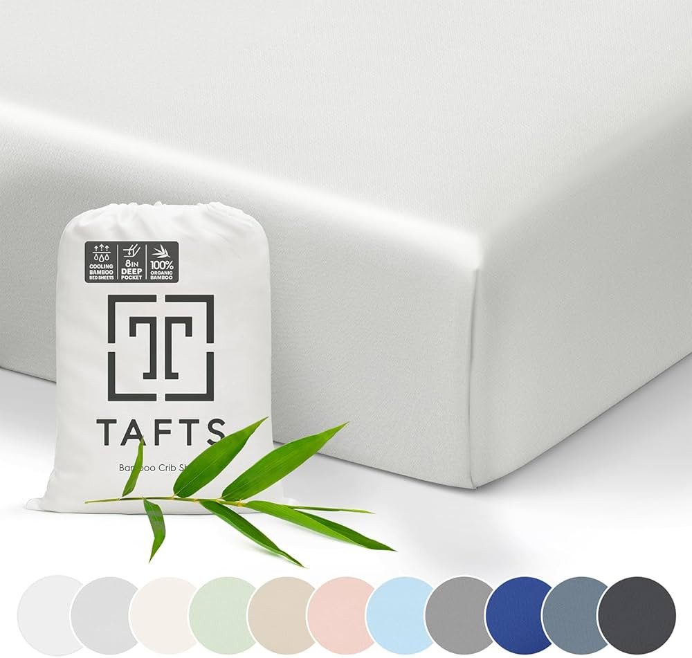 TAFTS Bamboo Viscose Crib Sheet Fitted, Girls & Boys, 100% Organic Bamboo Viscose Crib Sheet for ... | Amazon (US)
