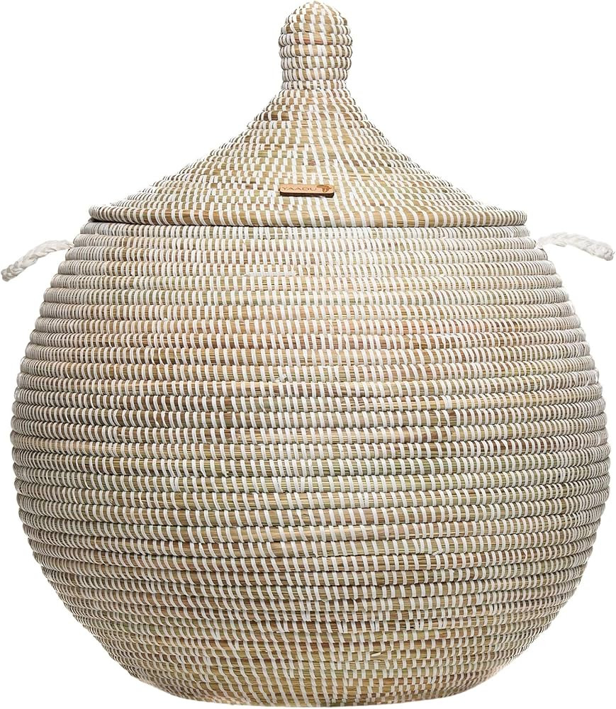 YAADU Woven Basket with Lid - Storage Basket, Basket for Blankets & Toys, African Basket, Laundry... | Amazon (DE)