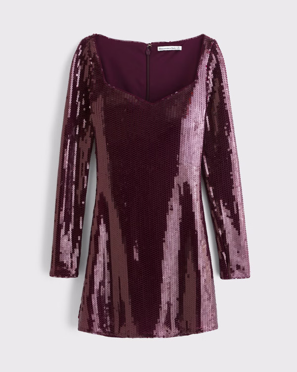 Bra-Free Sweetheart Sequin Mini Dress | Abercrombie & Fitch (US)