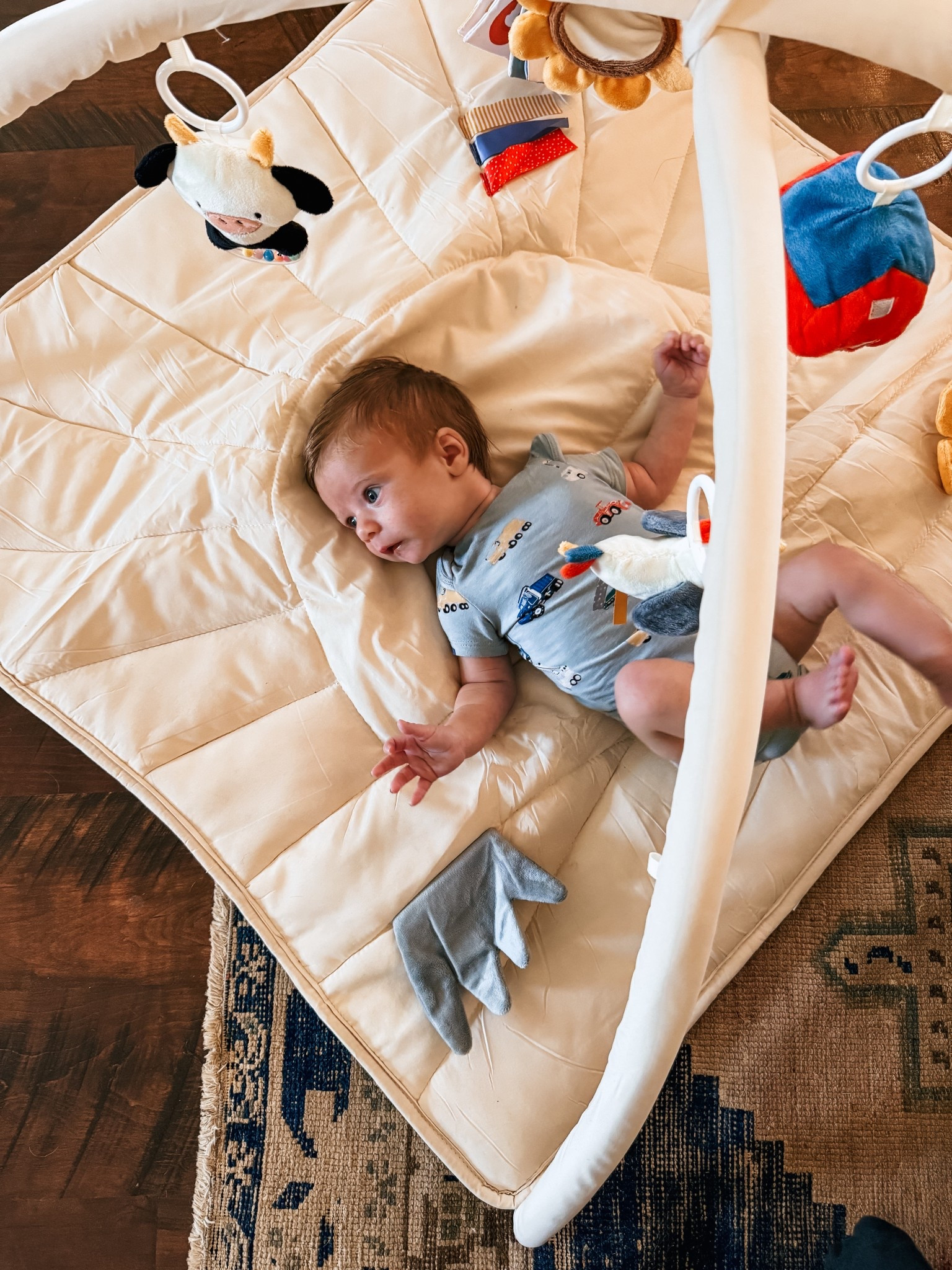 Got our boy a new play mat! And we love this Kyte baby Bamboo cotton onesie  