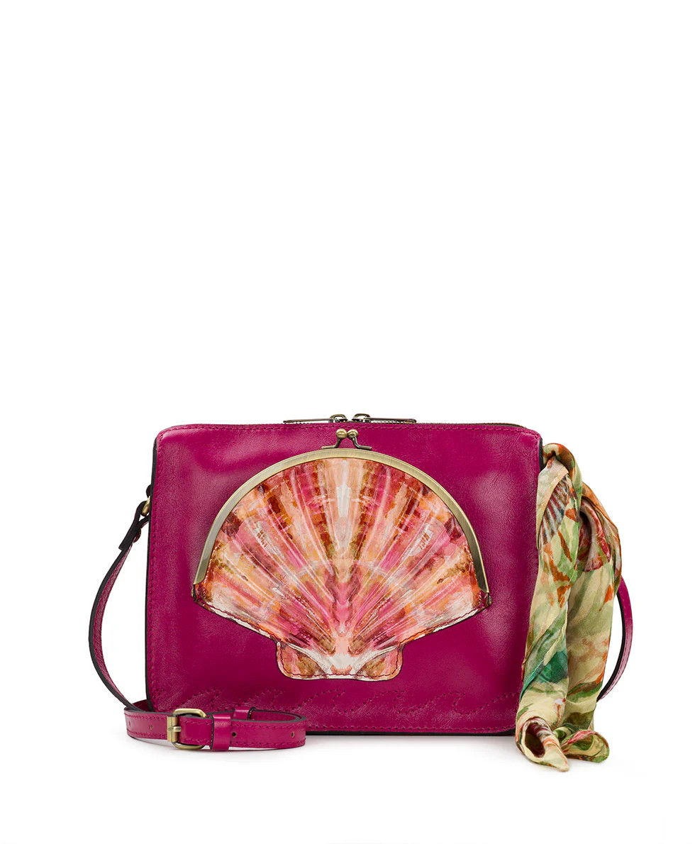 Nazaire Crossbody with Scarf 
         Seashell Tooled | Patricia Nash Designs
