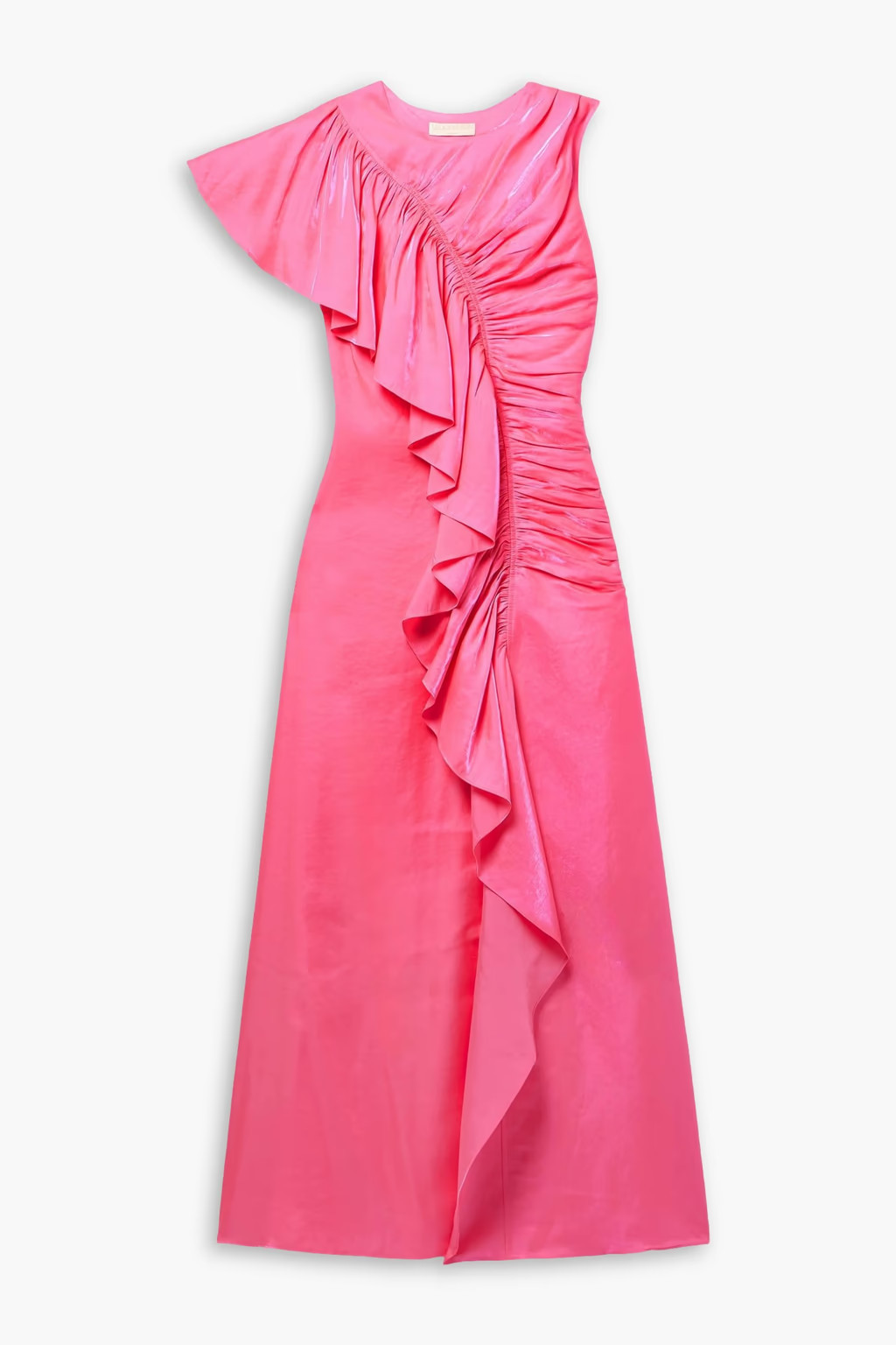 Lali ruched ruffled metallic chiffon maxi dress | The Outnet (US and CA)
