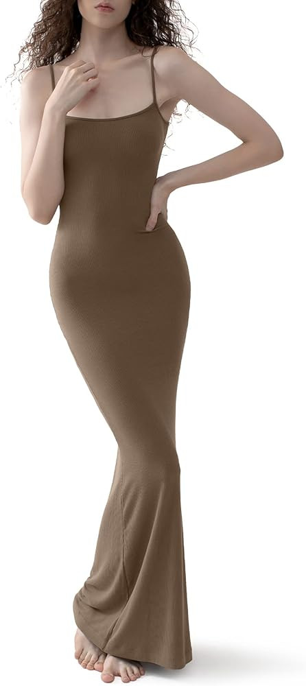 Women Low Cut Backless Maxi Dress Sleeveless Slip Cocktail Dress Bodycon Spaghetti Strap Cami Lon... | Amazon (UK)