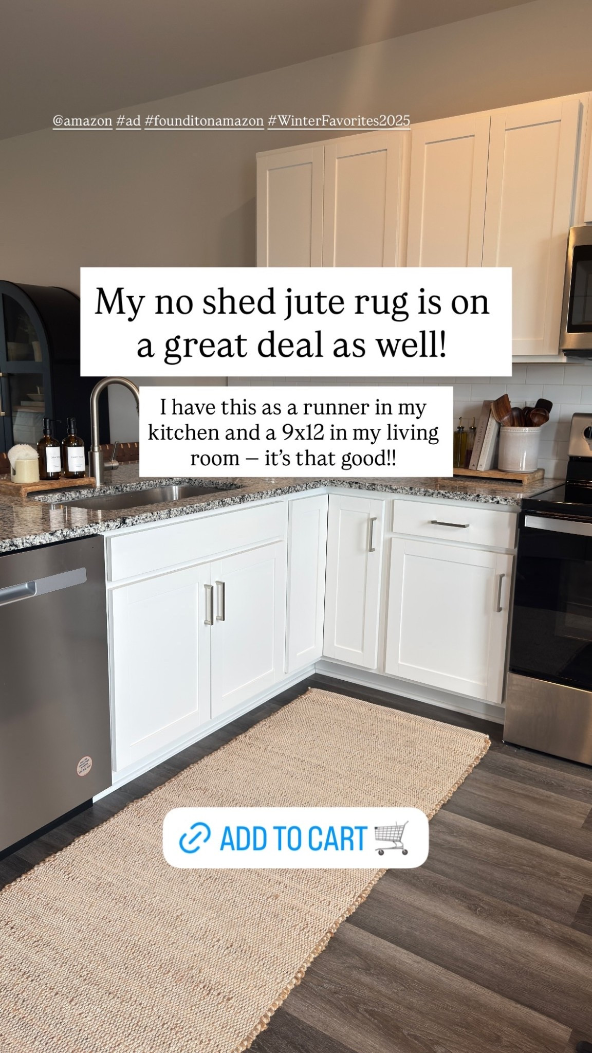 @amazon #ad #founditonamazon #WinterFavorites2025  My no shed jute rug is on a great deal as well! I have this as a runner in my kitchen and a 9x12 in my living room — it’s that good!!
