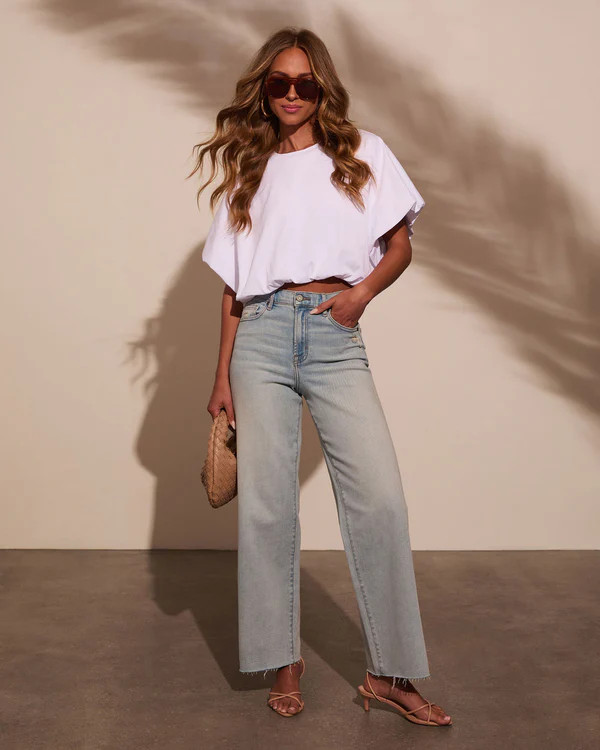 Kaylee Bubble Hem Cotton Crop Top | VICI