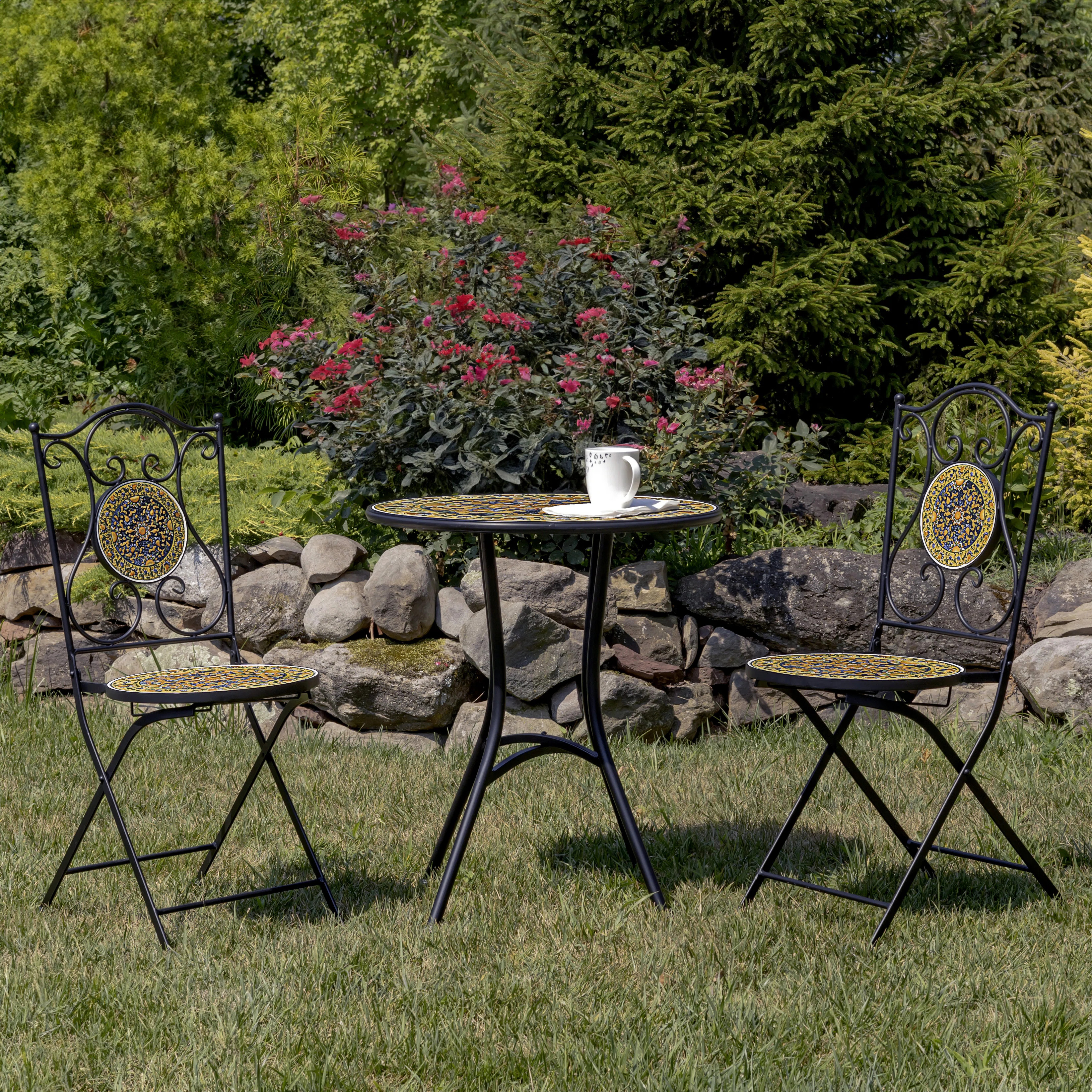 Ralpha Round 2 - Person 23.62" Long Bistro Set (Set of 3) | Wayfair North America