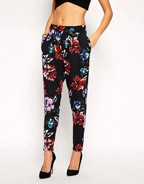 ASOS Peg Trousers in Floral Print | ASOS UK
