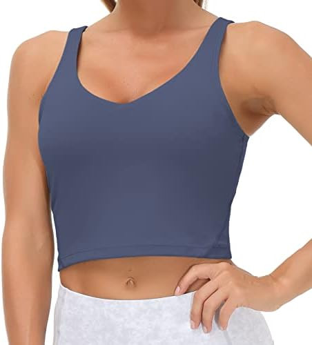Wjustforu Women Sports Bra Yoga Tank Longline Padded Workout Crop Tank Top Fitness Workout Runnin... | Amazon (CA)