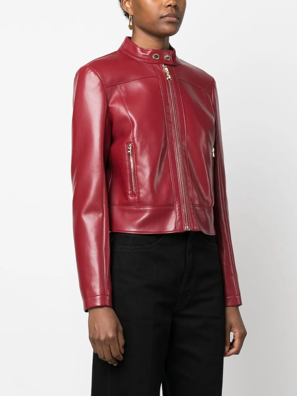 panelled zip-up biker jacket | Farfetch Global