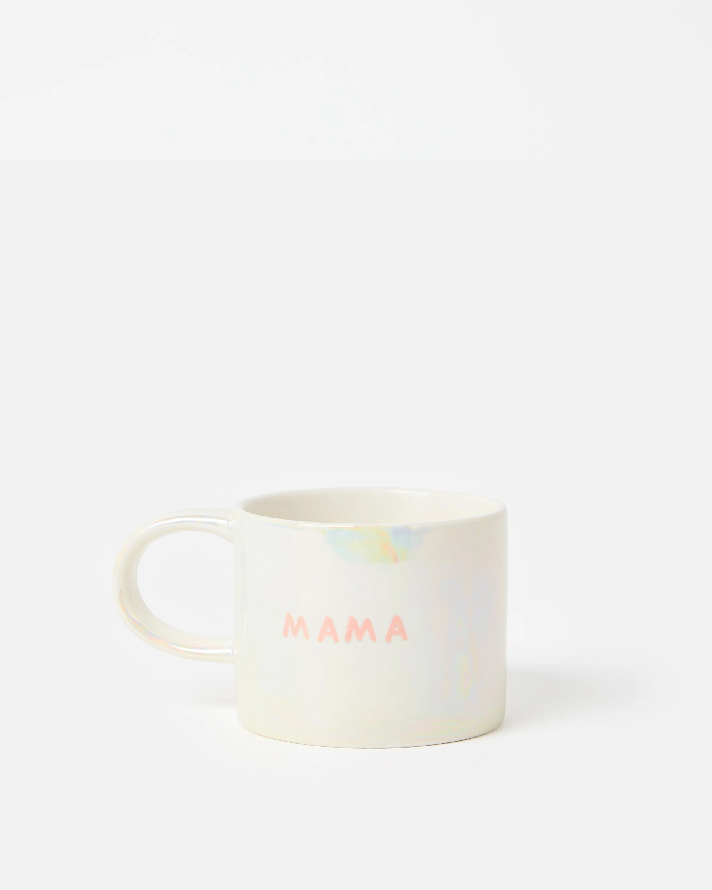White Pearlescent Ceramic Mama Mug | Oliver Bonas (Global)