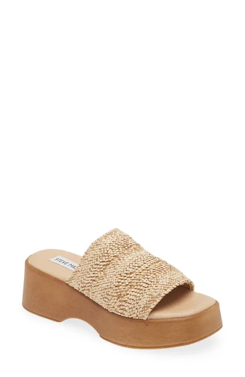 Steve Madden Slinky Platform Sandal in Raffia at Nordstrom, Size 7 | Nordstrom