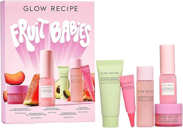 Glow Recipe Fruit Babies Skincare Kit - Gift Set with Ceramide Facial Cleanser + BHA Toner + Vita... | Amazon (US)
