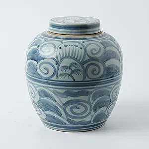 Blue and White Handpainted Ceramic Ginger Jar with Lid Ancient Chinese Oriental Style Multi Purpo... | Amazon (US)