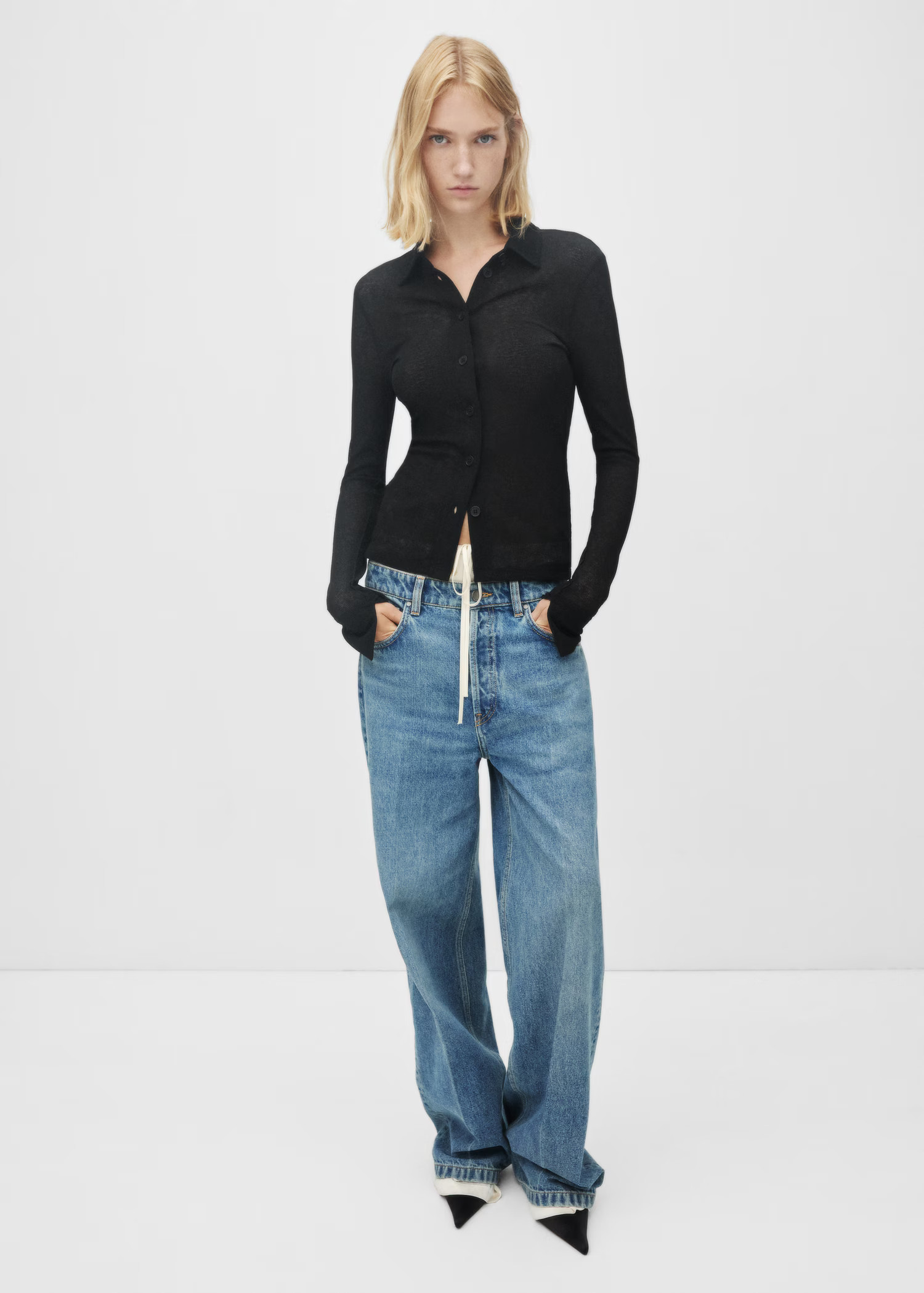 Long-sleeved fitted shirt - Women | MANGO USA | Mango (US/MX/AU)