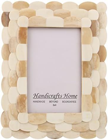 Handicrafts Home Picture Frame Scalloped Art Inspired Handmade Bone Inlay Gift Photo Frames – 4... | Amazon (US)