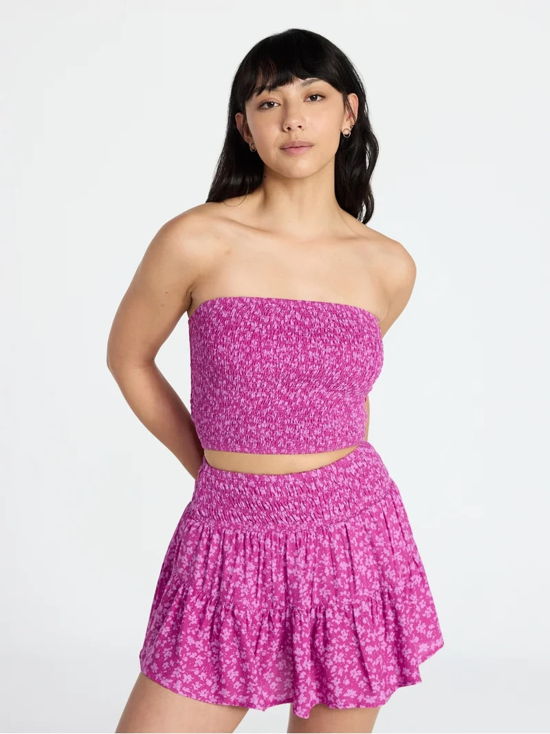 No Boundaries Strapless Top and Skirt Set, 2-Piece, Women's XXS-XXL | Walmart (US)