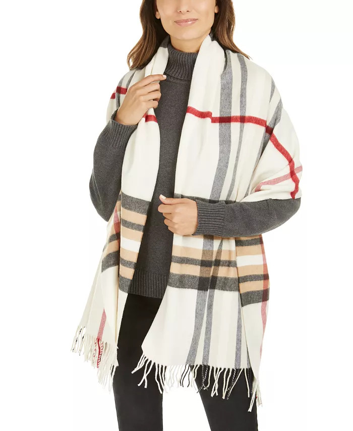 FRAAS Women's Eco-Exploded Plaid Wrap Cashmink® Scarf - Macy's | Macy's