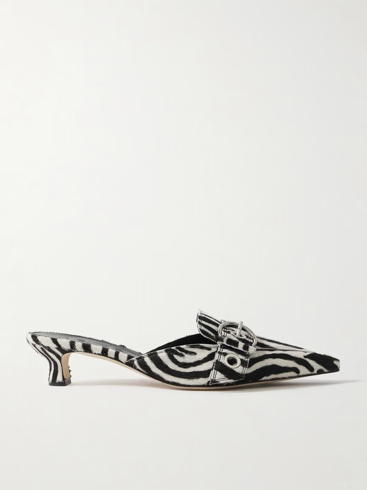 Aeyde - Danielle Buckled Zebra-print Calf Hair Mules - Zebra print | NET-A-PORTER (UK & EU)
