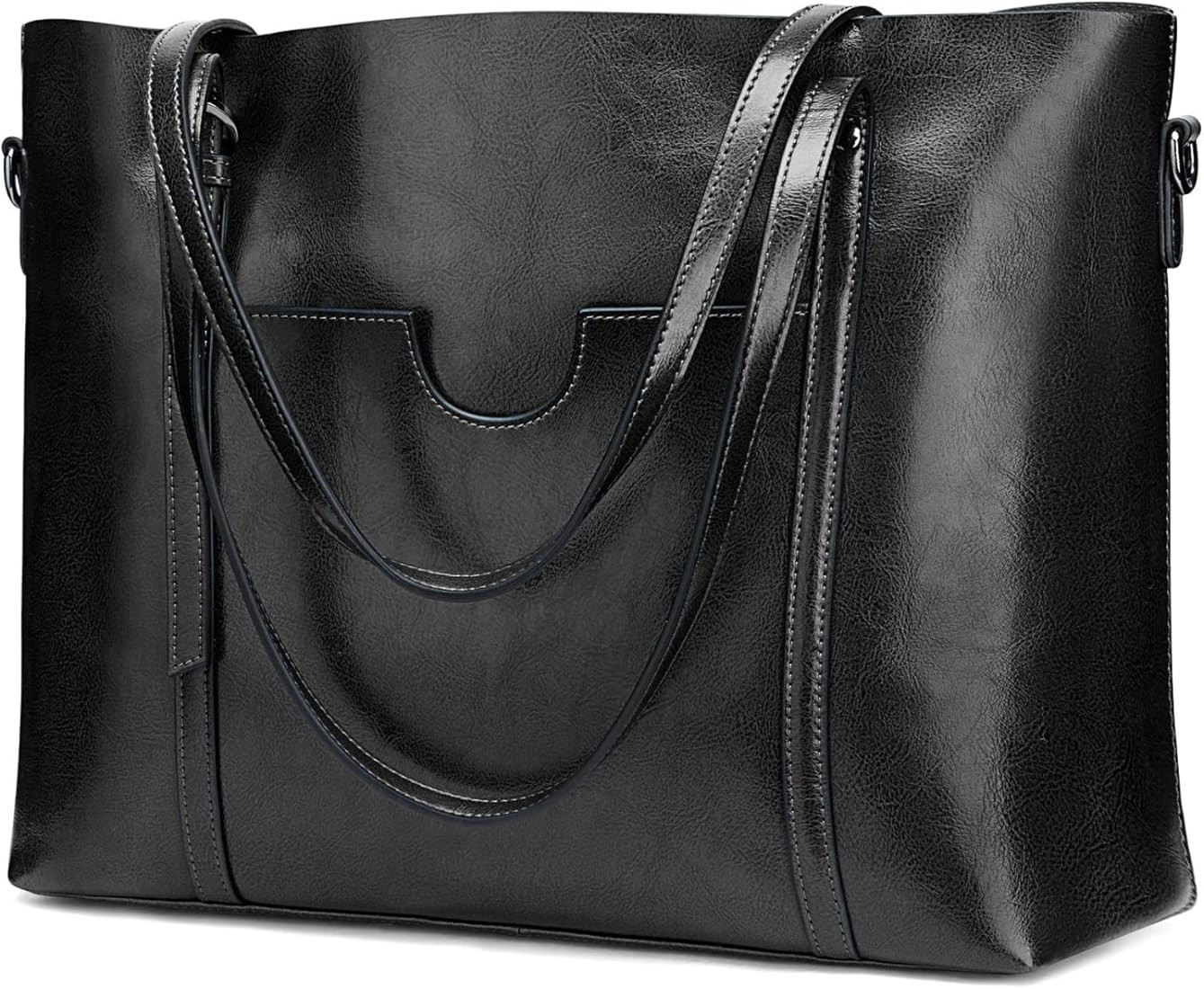 S-ZONE Genuine Leather Tote Handbag Shoulder Bag for Women Daily Work Large Capacity | Amazon (CA)