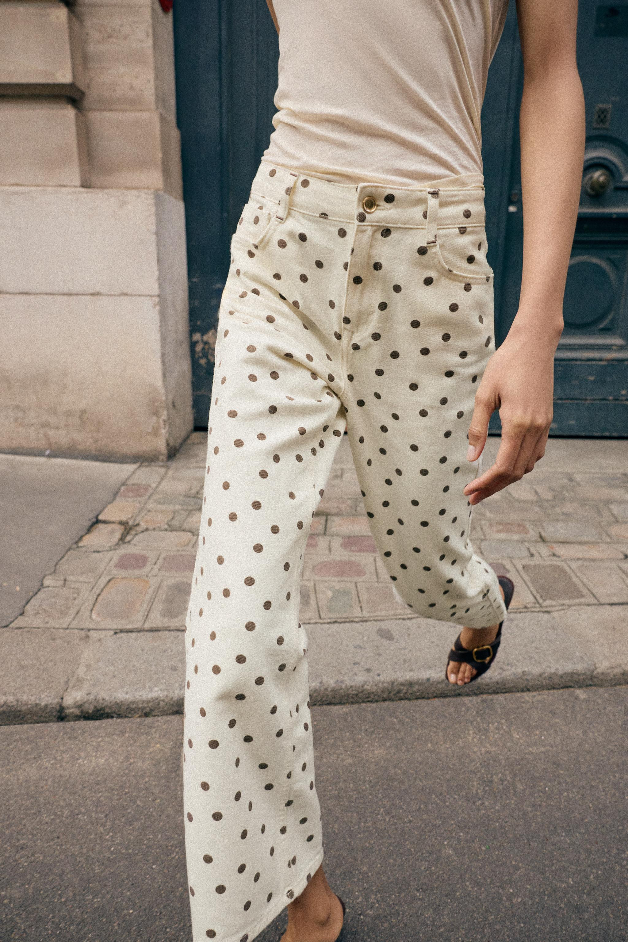 Z1975 MID-WAIST MINI FLARE JEANS WITH DOTS | Zara AU