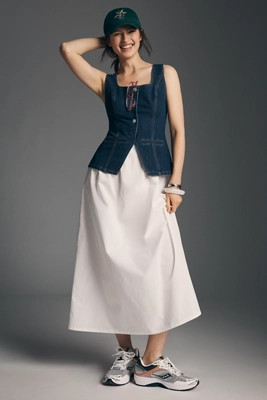 Mare Mare Twofer Denim Vest Maxi Dress | Anthropologie (US)