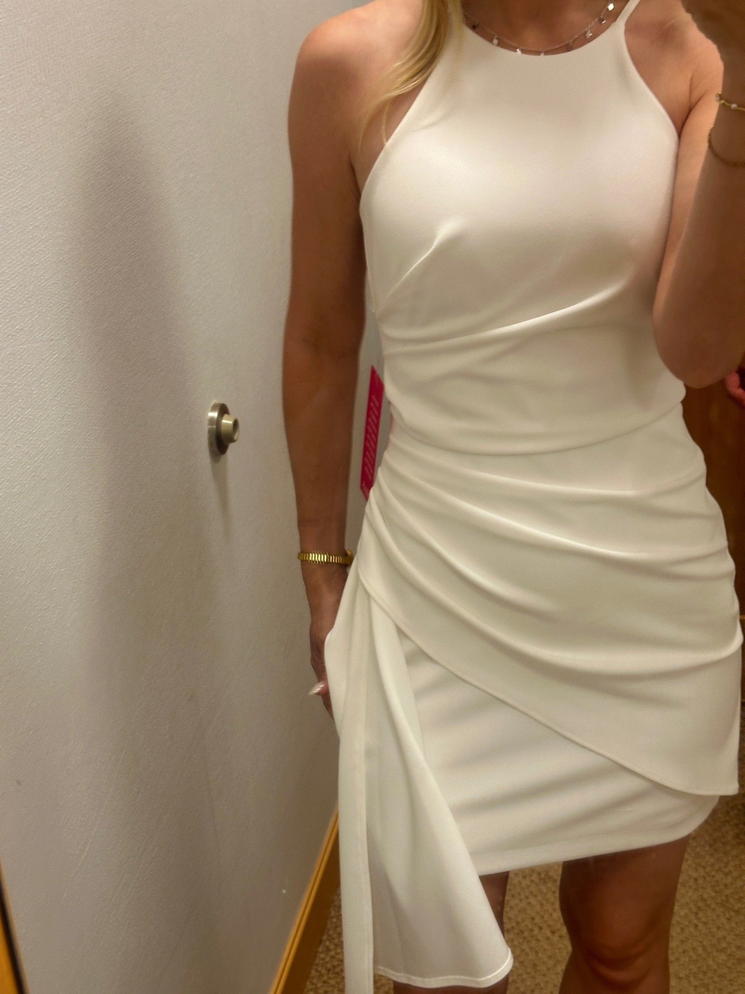 This dress was simple and short! Loved the side details!! I got my normal size.

#LTKWedding