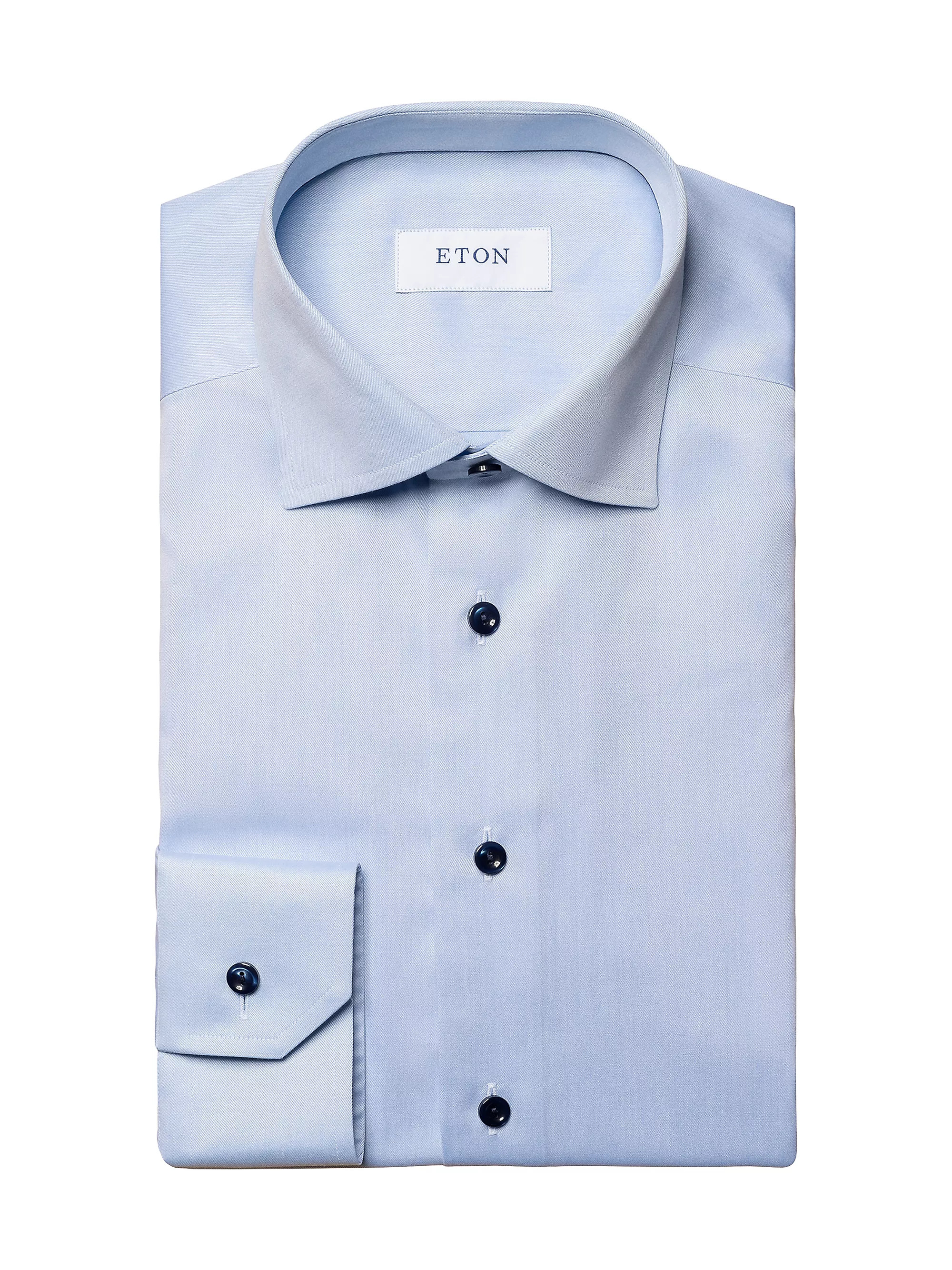 Slim Fit Twill Shirt With Navy Buttons | Saks Fifth Avenue