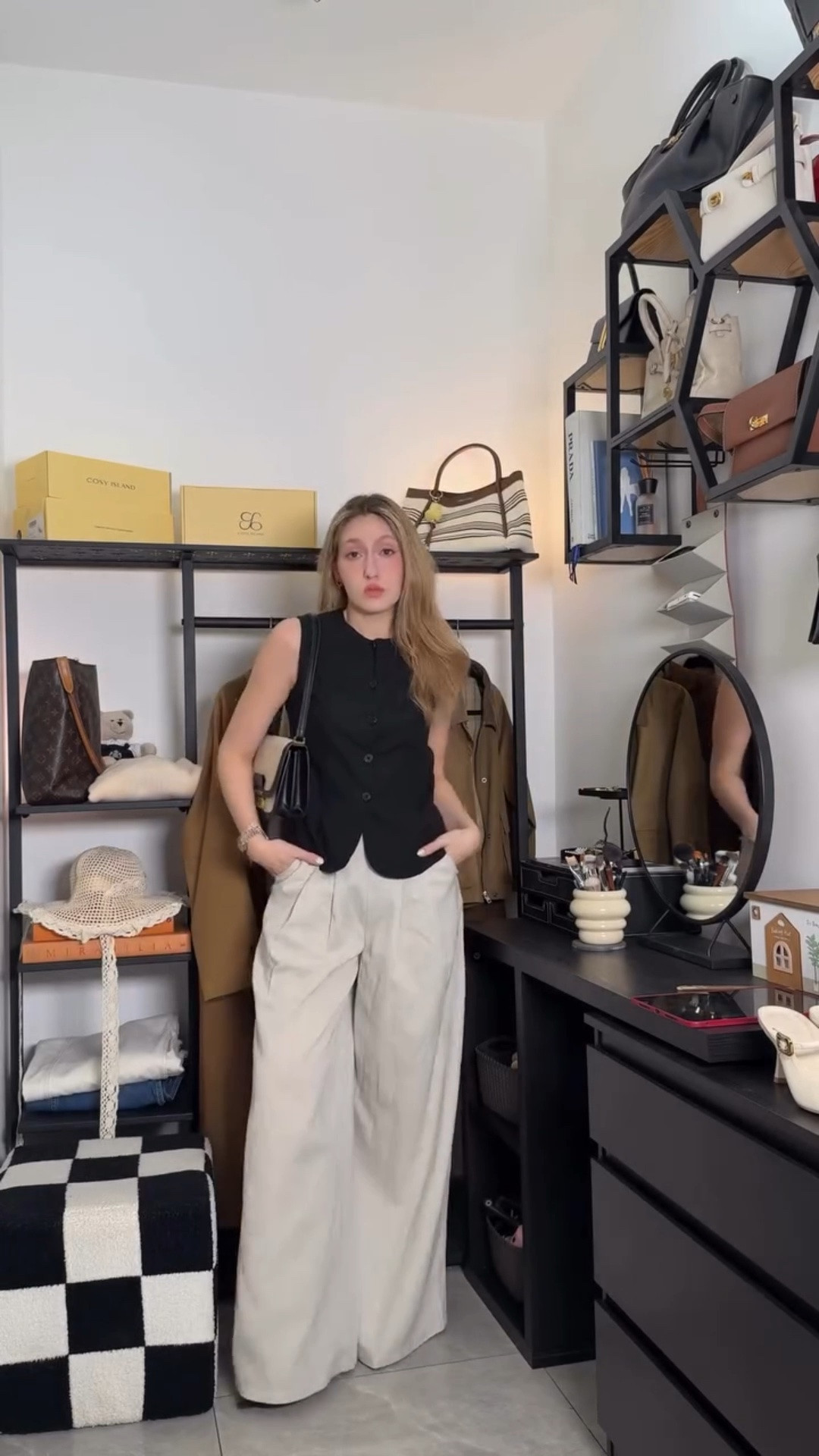 practical magic is a pair of long trousers with perfect heel height

@commence.official trousers 
@cosyisland_official heels (YT10ACHER for 10% off)
@shushi_clothing vest
@charleskeithofficial bag

#LTKworkwear #LTKshoes #LTKbag