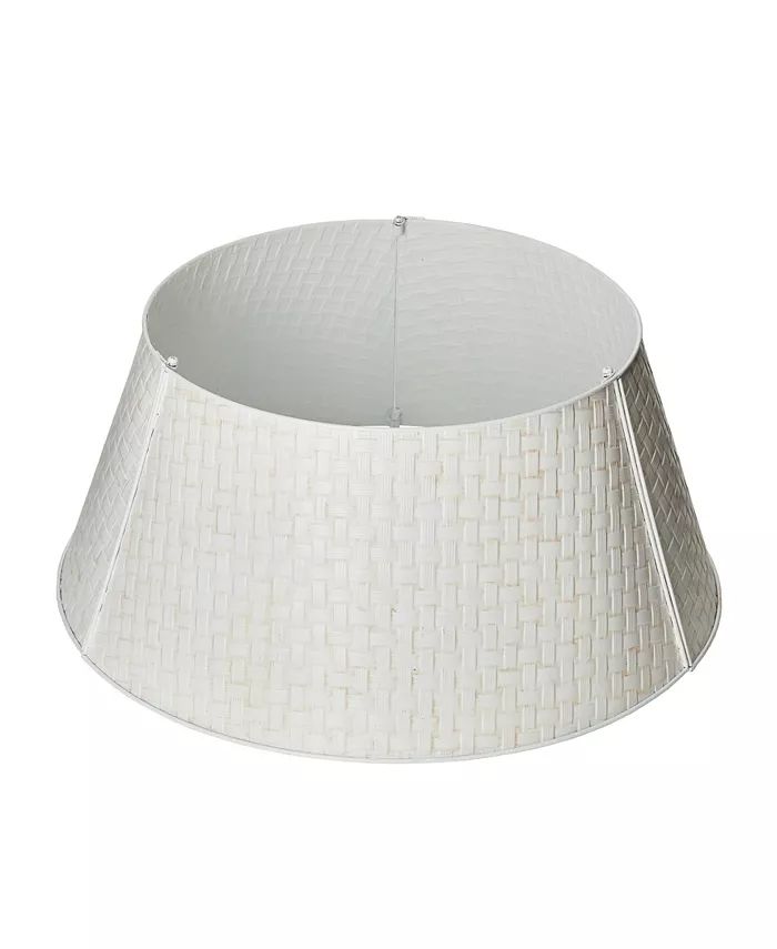 Washed White Metal Weave Tree Collar Kd, 26" | Macy's