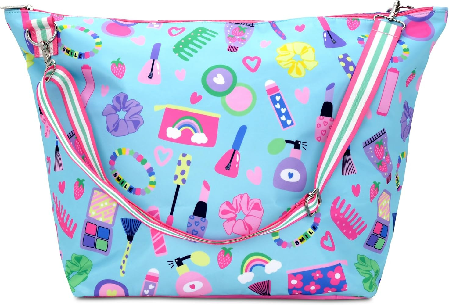 iscream 23.5" x 16" Weekender Travel Tote Bag with Vibrant Nylon Exterior and Adjustable Strap - ... | Amazon (US)