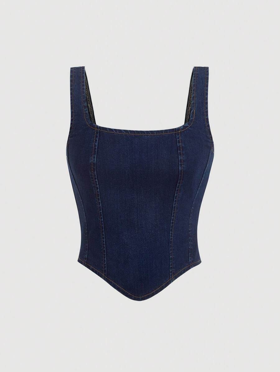 SHEIN MOD Women's Summer Casual Sleeveless Denim Top | SHEIN