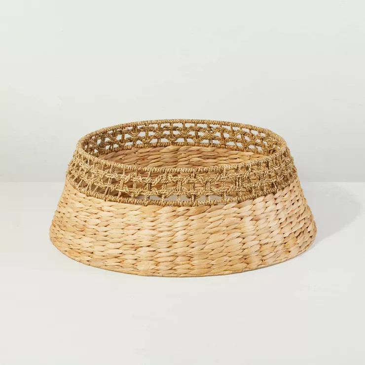 26" Natural Woven Seagrass & Hyacinth Christmas Tree Collar - Hearth & Hand™ with Magnolia | Target