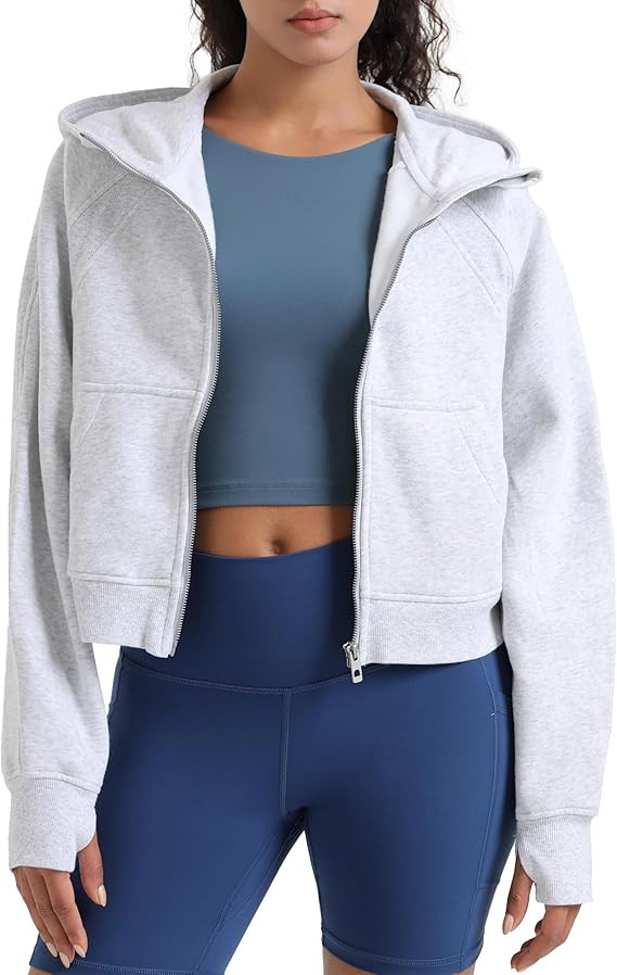 Colorfulkoala Women's Fleece Lined Oversized Hoodies Full-Zip Casual Workout Sweatshirts with Thu... | Amazon (US)