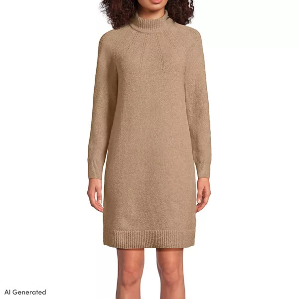 Women's Lands' End Cozy Lofty Cowlneck Sweater Dress | Kohl's