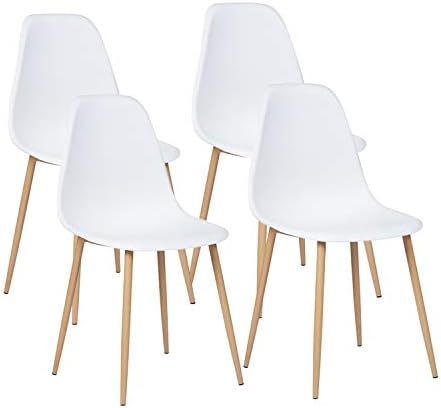 GreenForest Dining Chairs Set of 4, Mid Century Modern Kitchen Chairs Plastic Seat and Back Side Cha | Amazon (US)