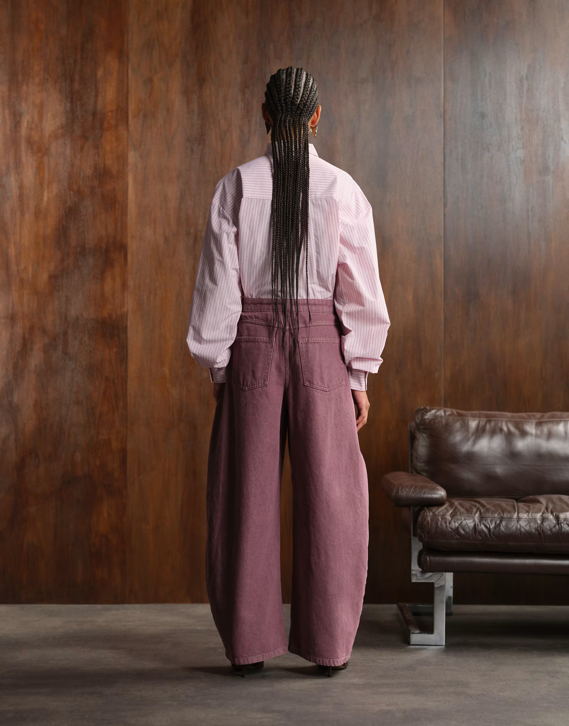 ASOS DESIGN oversized horseshoe jean in pink | ASOS (Global)