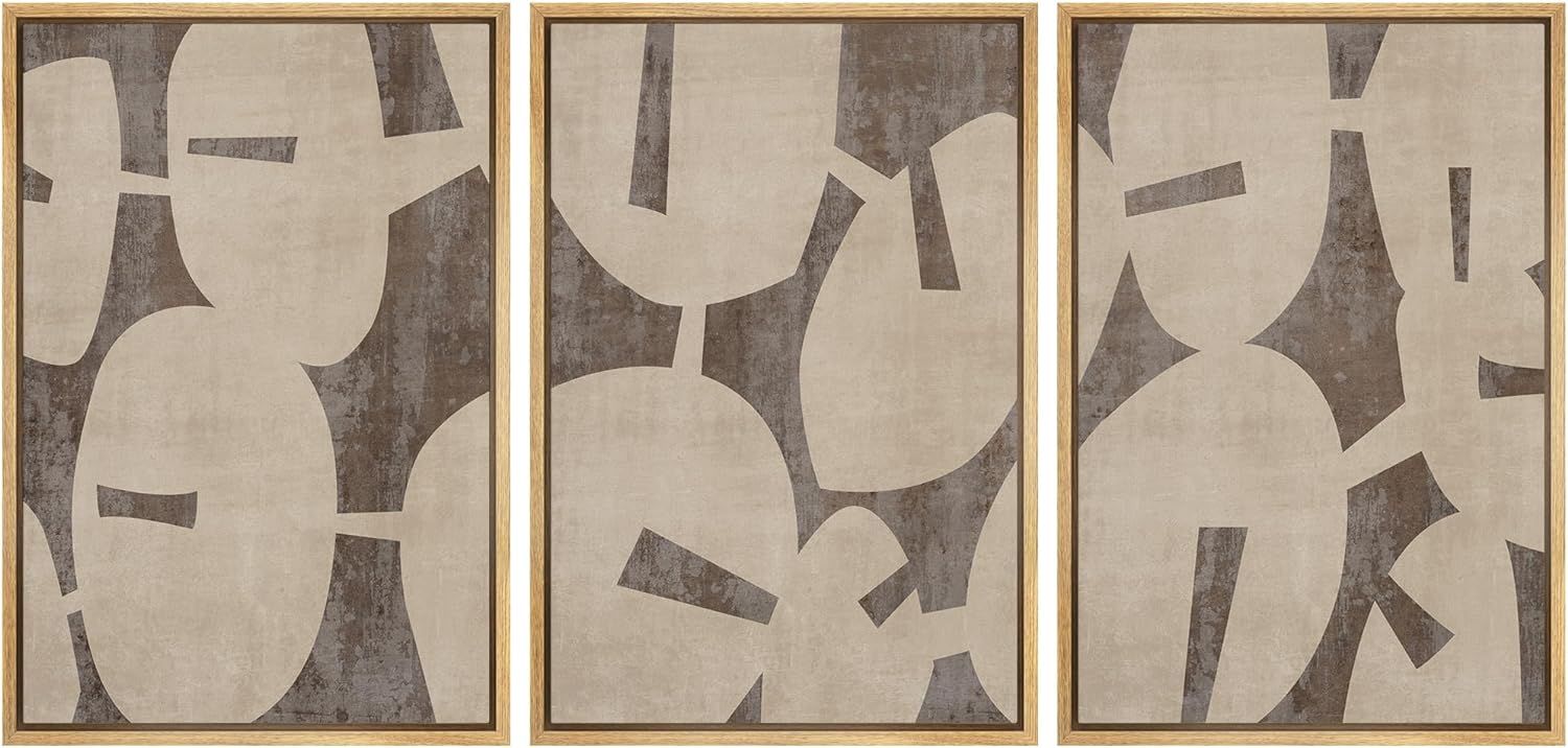 SIGNFORD Framed Wall Art Print Set Geometric Block Abstract Shapes Illustrations Modern Decorativ... | Amazon (US)