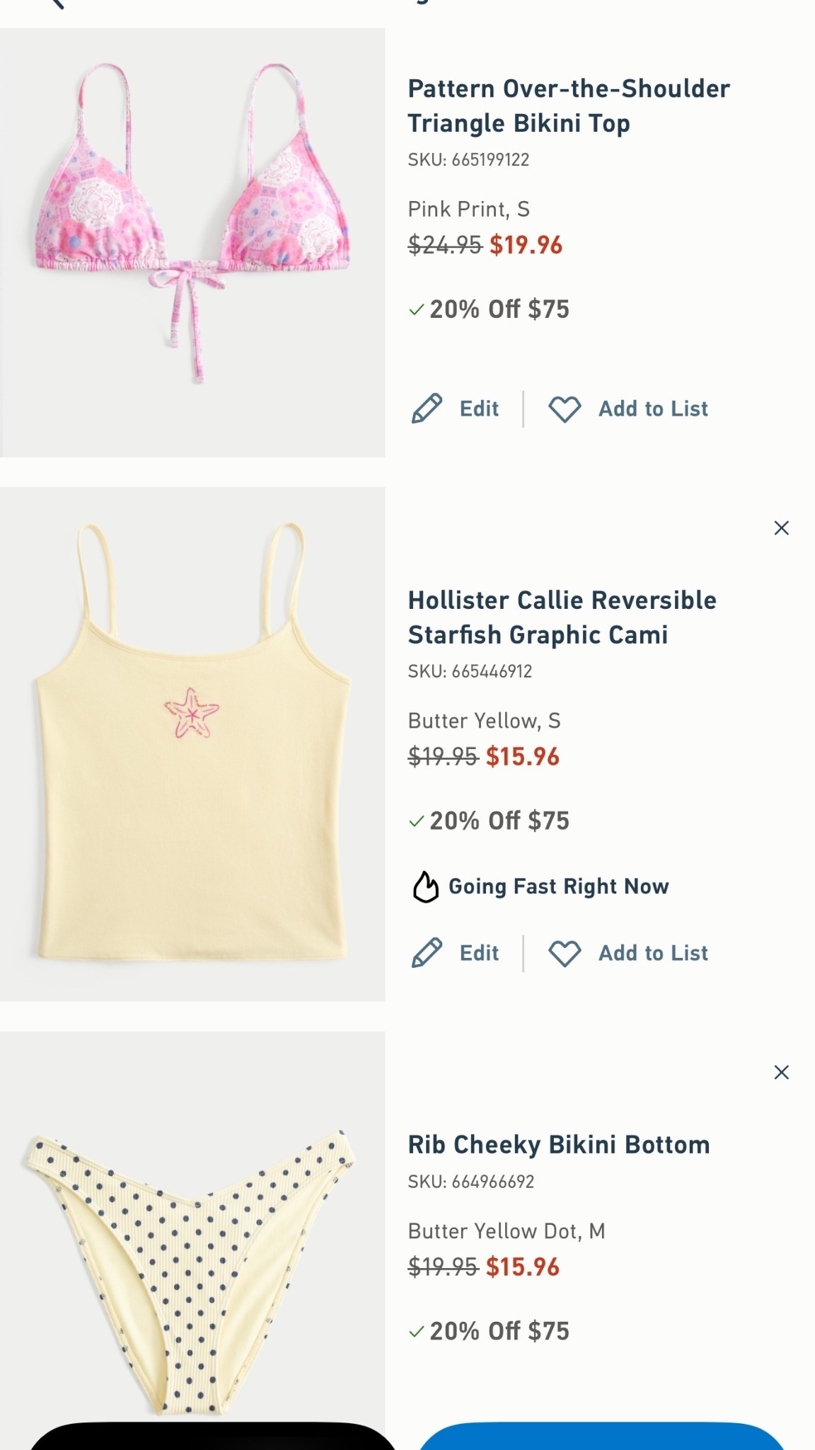 Summer things in my cart from Hollister! @hollister 

#LTKootd