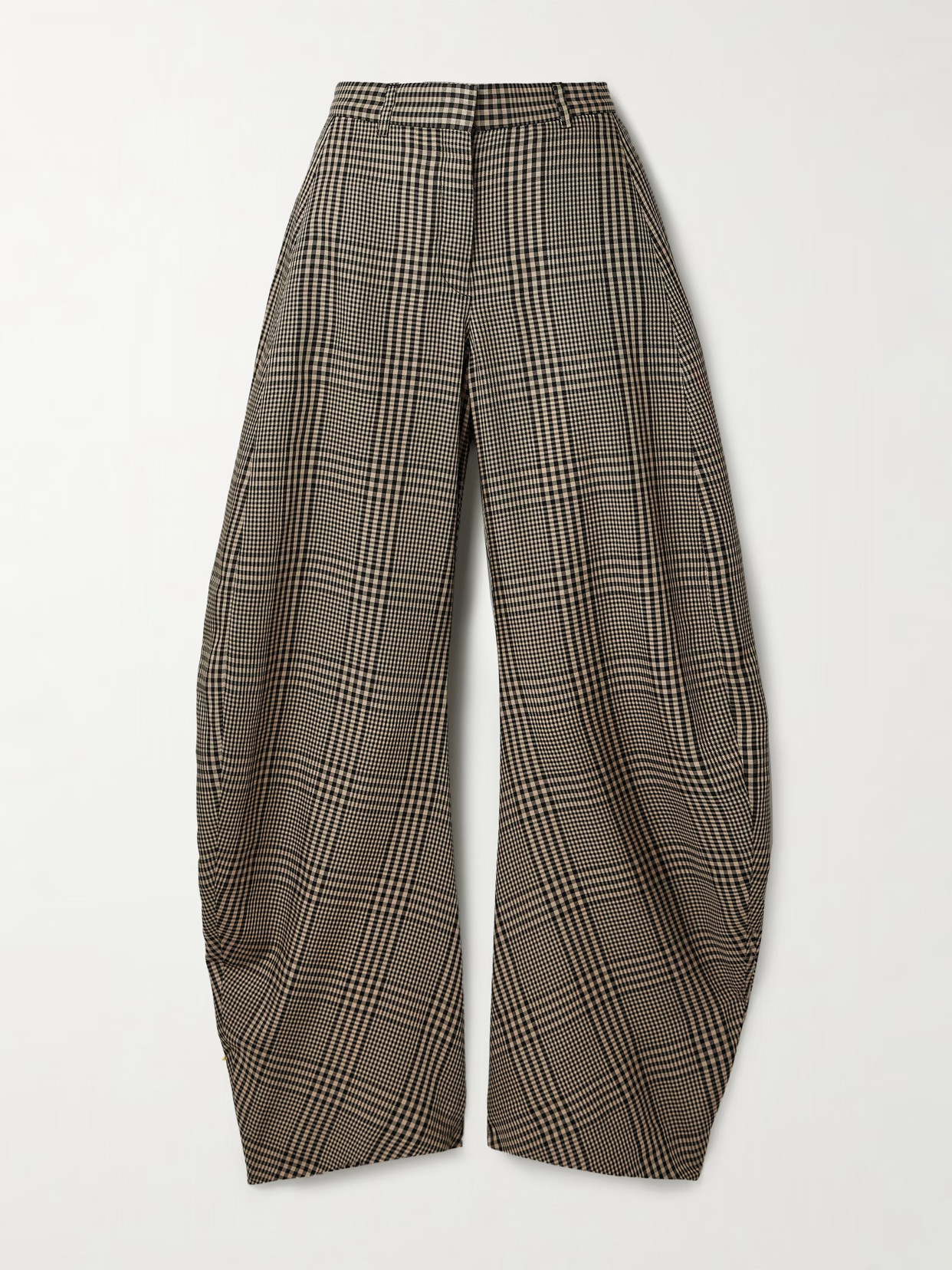 Acne Studios - Checked Woven Barrel-leg Pants - Brown | NET-A-PORTER (US)
