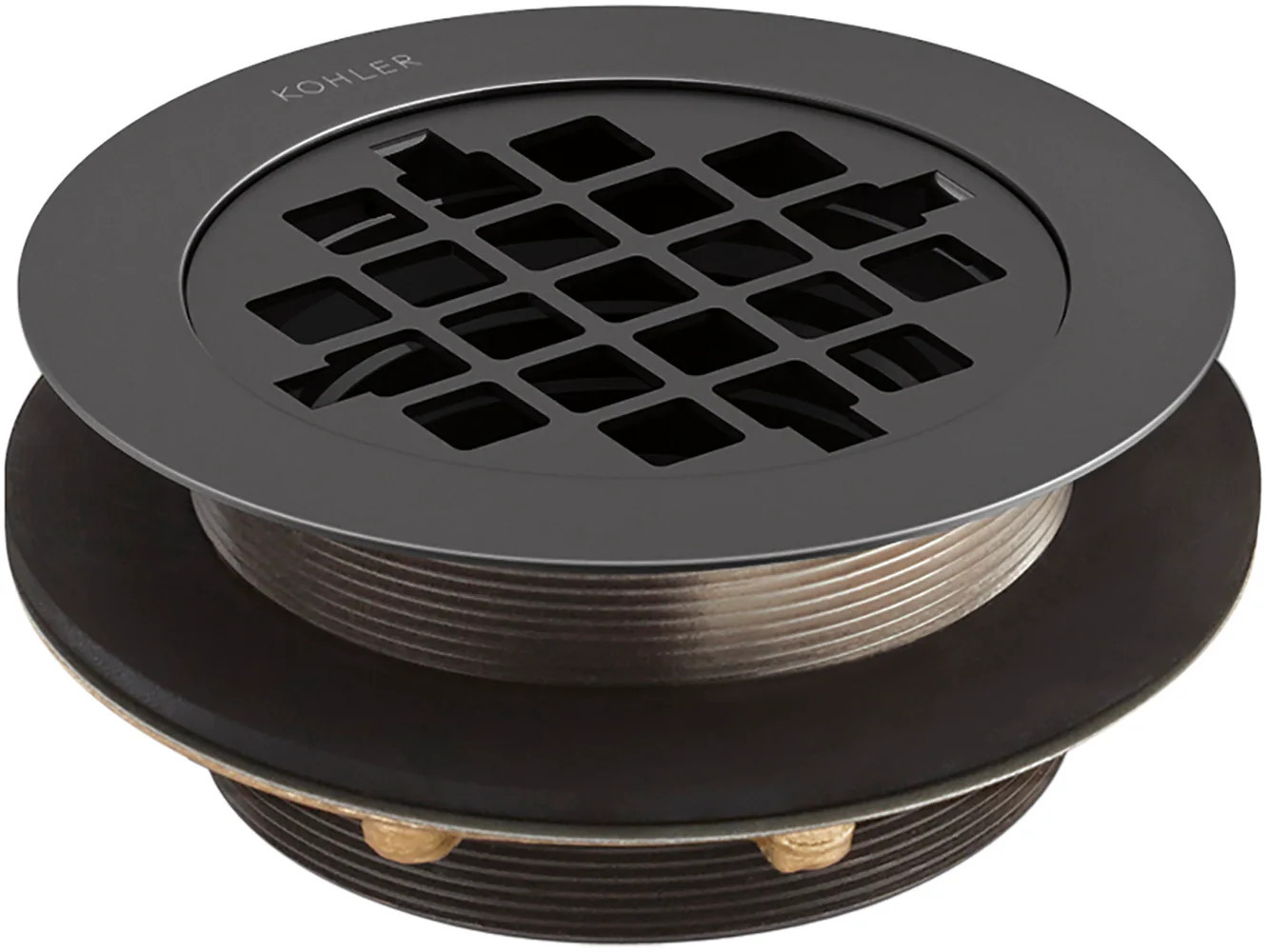 KOHLER 2-in Matte Black Round Brass Perforated Shower drain one_size | K-9132-BL | Lowe's