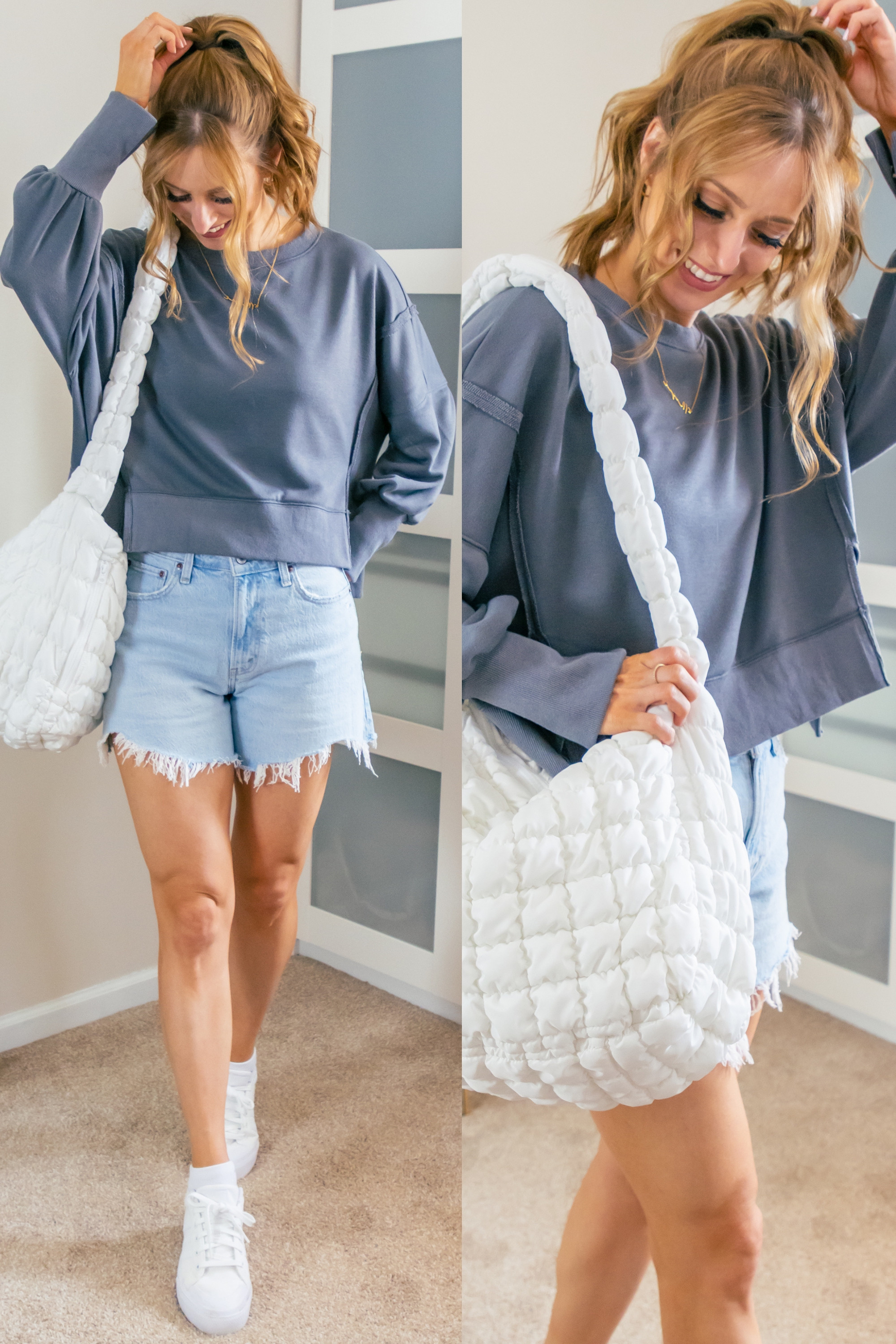 Stylish and comfy outfit for transitional weather! This crewneck sweatshirt with side slits is the perfect throw on and go option. I'm in a size medium in the dark grey color. I like to size down a half size in Adidas sneakers. 
Check out my storefront for more more fashion inspiration! 
 

 #LTKootd #LTKSeasonal #LTKOver40