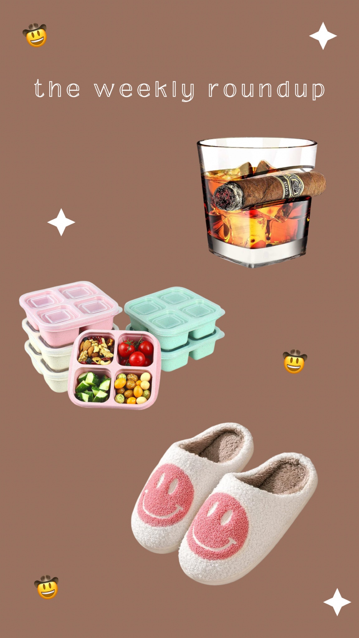 Here were yall’s top 3 favorites this past week!

• whiskey glass with cigar rest - for the special men in your life for Father’s Day in 20 days!

• bento boxes for easy baby/toddler snacks on the go

• these cutie smiley face slippers😃

What are your favorite products that I’ve shared so far?