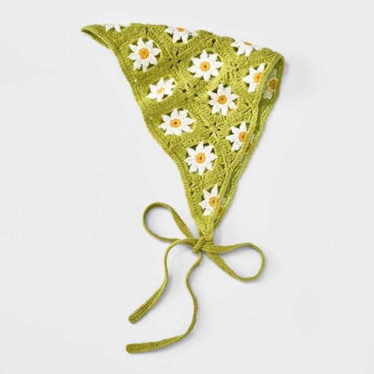 Daisy Crochet Headscarf - Wild Fable™ Green | Target