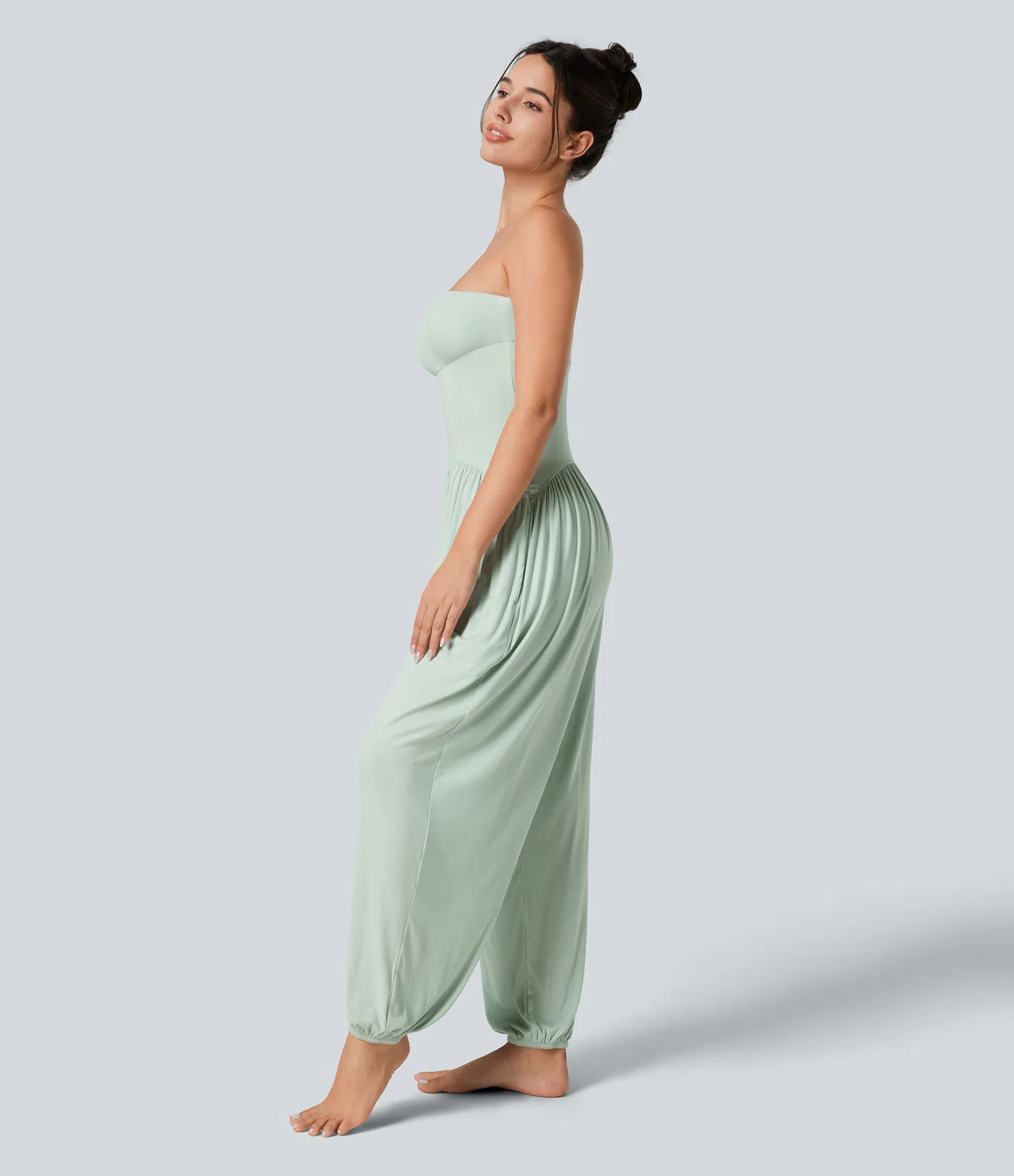 Women’s Ribbed Tube Backless Side Pocket Casual Jumpsuit - Halara | HALARA