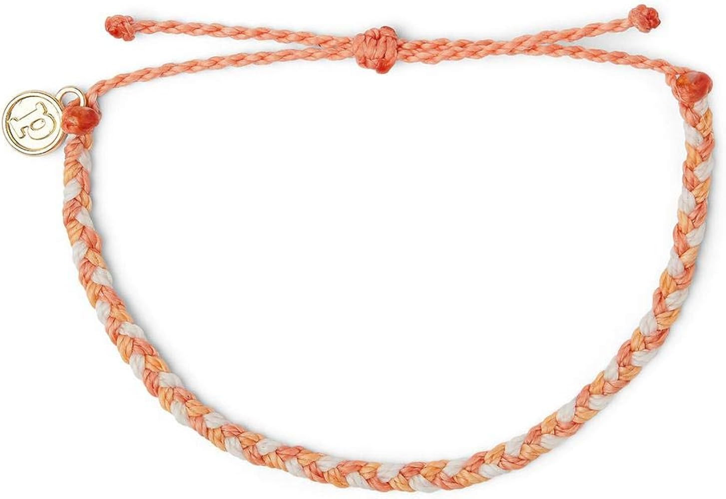 Pura Vida Mini Braided Bracelet - Plated Charm, Adjustable Band | Amazon (US)