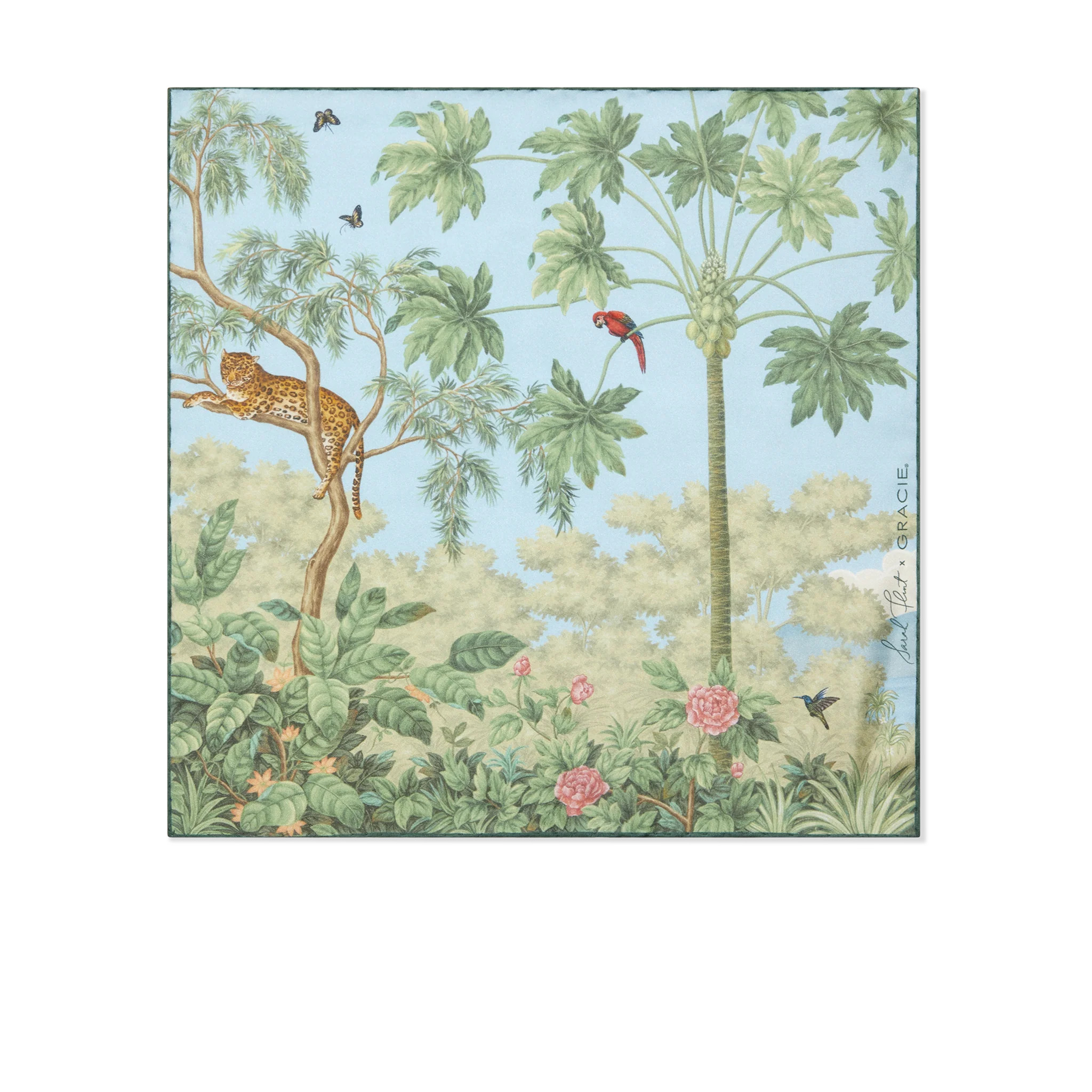 Sarah Flint x Gracie Tropics Scarf 90 | Blue Canopy Silk | Sarah Flint | Sarah Flint