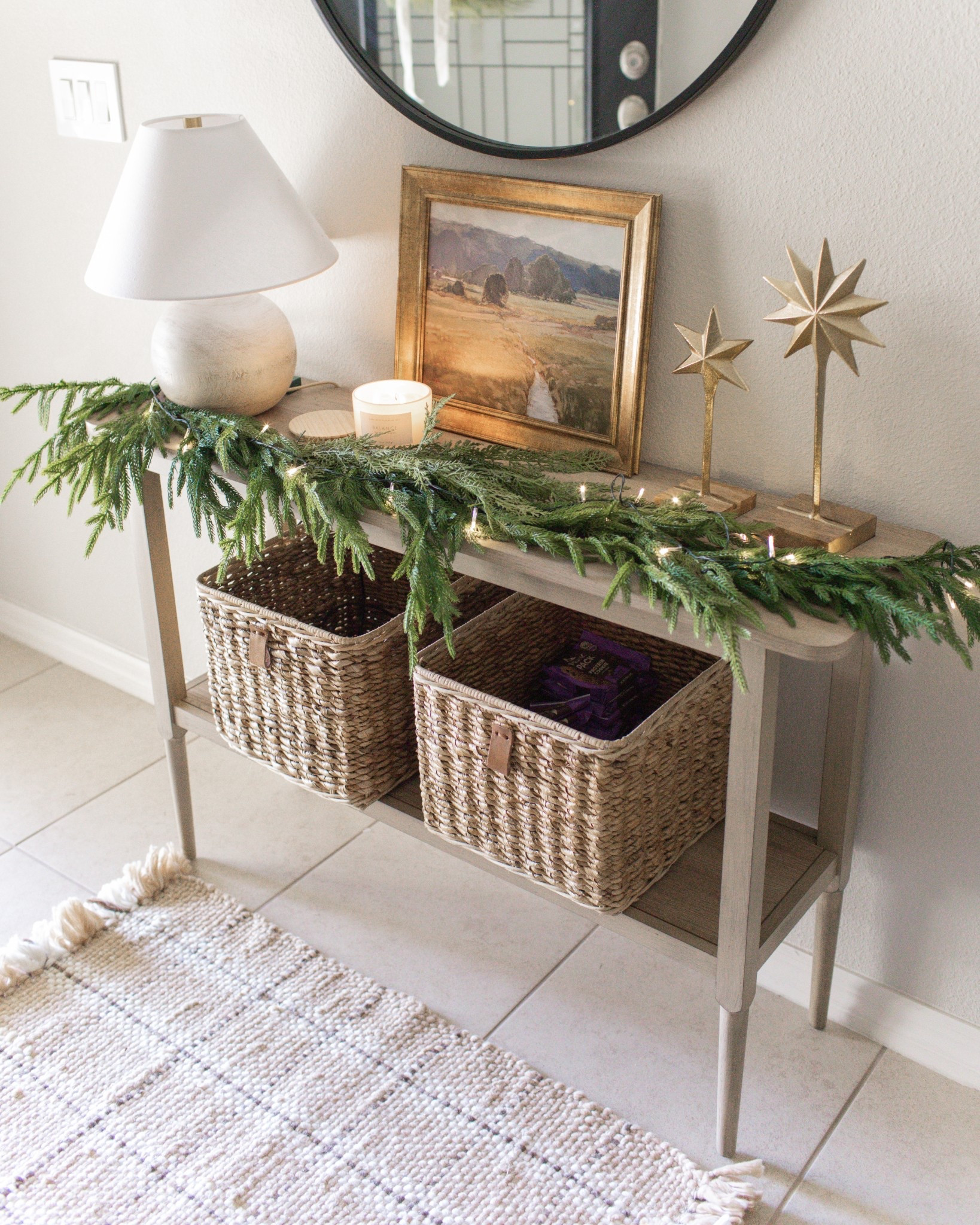 Christmas console table for a neutral home!

#LTKSeasonal #LTKHome #LTKFindsUnder100