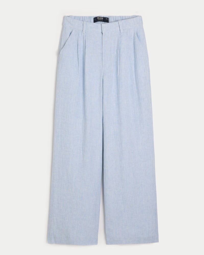 Hollister Livvy Ultra High-Rise Wide-Leg Linen Blend Pants | Hollister (US)