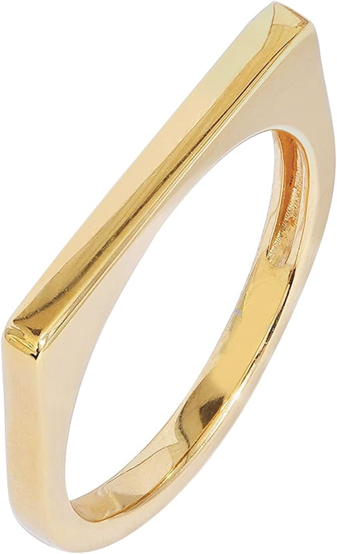 Amazon Essentials 14K Gold Plated Sterling Silver Bar Ring | Amazon (US)
