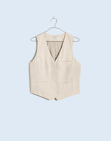 Single-Breasted Vest in 100% Linen | Madewell